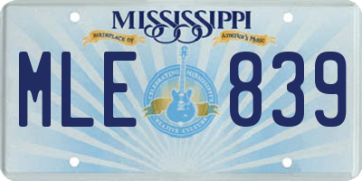 MS license plate MLE839