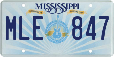 MS license plate MLE847