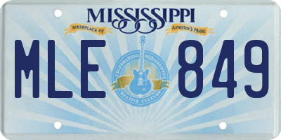 MS license plate MLE849