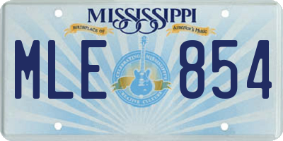 MS license plate MLE854