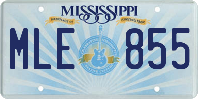 MS license plate MLE855