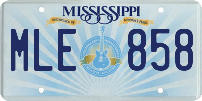 MS license plate MLE858