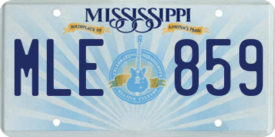 MS license plate MLE859
