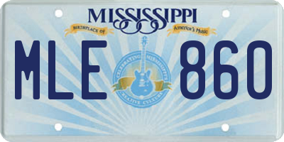MS license plate MLE860