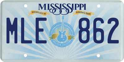 MS license plate MLE862