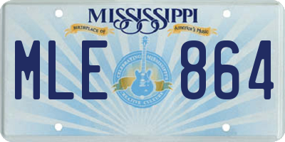 MS license plate MLE864