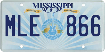 MS license plate MLE866