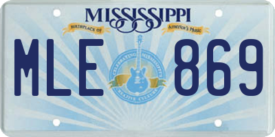 MS license plate MLE869