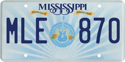 MS license plate MLE870
