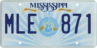 MS license plate MLE871