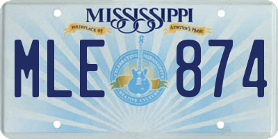 MS license plate MLE874