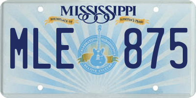 MS license plate MLE875