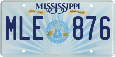 MS license plate MLE876