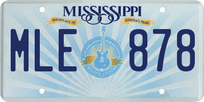 MS license plate MLE878