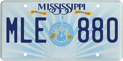 MS license plate MLE880