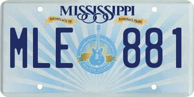 MS license plate MLE881