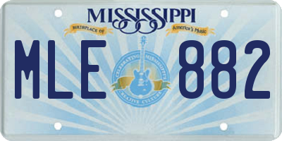 MS license plate MLE882