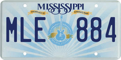 MS license plate MLE884
