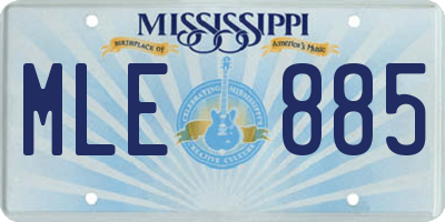 MS license plate MLE885