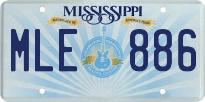 MS license plate MLE886