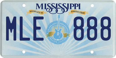 MS license plate MLE888