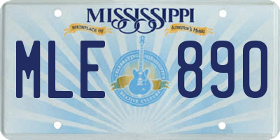 MS license plate MLE890