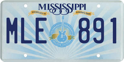 MS license plate MLE891