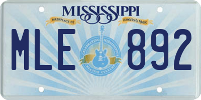 MS license plate MLE892