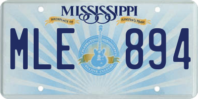 MS license plate MLE894