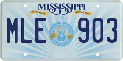 MS license plate MLE903