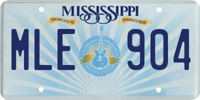 MS license plate MLE904