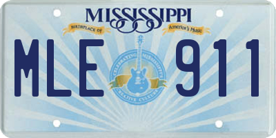 MS license plate MLE911