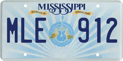 MS license plate MLE912