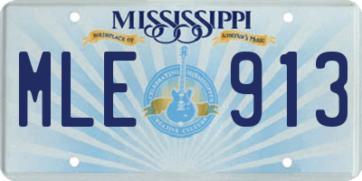 MS license plate MLE913