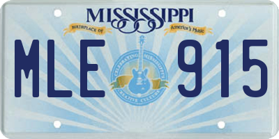 MS license plate MLE915