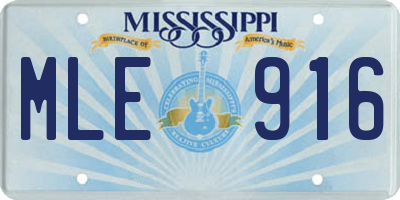 MS license plate MLE916