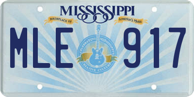 MS license plate MLE917