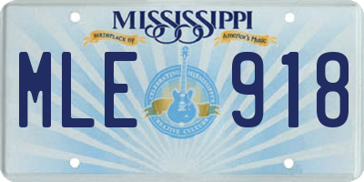 MS license plate MLE918