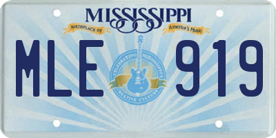 MS license plate MLE919