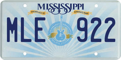 MS license plate MLE922