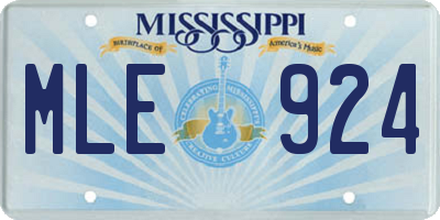 MS license plate MLE924