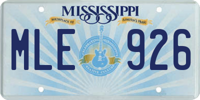 MS license plate MLE926