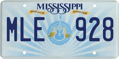 MS license plate MLE928