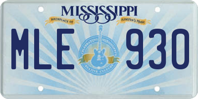 MS license plate MLE930