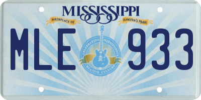 MS license plate MLE933