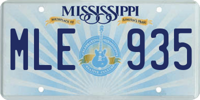 MS license plate MLE935