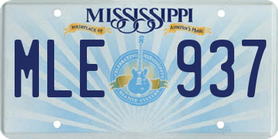 MS license plate MLE937