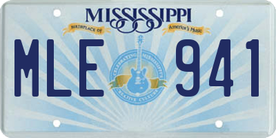 MS license plate MLE941