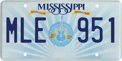 MS license plate MLE951