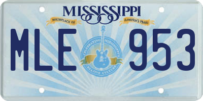 MS license plate MLE953
